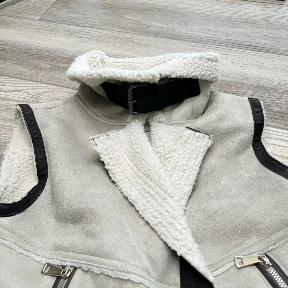 STELLA & Lorenzo Faux Shearling Moto Vest Size XS - Picture 7 of 16